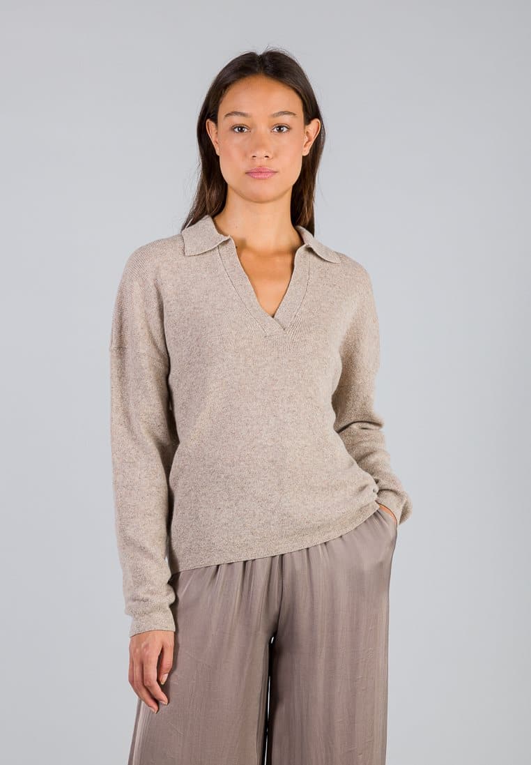Casual Soft Polo Sweater